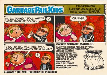 1986 Topps Garbage Pail Kids Series 6 #215b Nervous Nellie Back