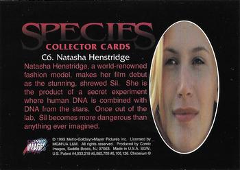 1995 Comic Images Species - Superstars Chromium #C6 Natasha Henstridge Back