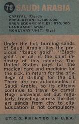 1963 Topps Flags Midgee #78 Saudi Arabia Back