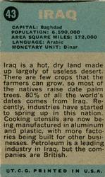 1963 Topps Flags Midgee #43 Iraq Back