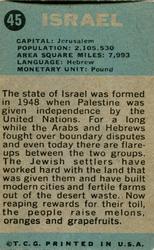 1963 Topps Flags Midgee #45 Israel Back