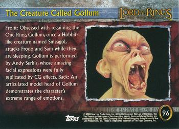 2003 Topps Lord of the Rings: The Two Towers Update #96 The Creature Called Gollum Back