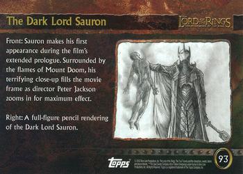 2002 Topps Lord of the Rings: The Fellowship of the Ring Update #93 The Dark Lord Sauron Back