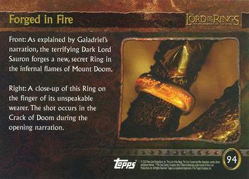 2002 Topps Lord of the Rings: The Fellowship of the Ring Update #94 Forged in Fire Back