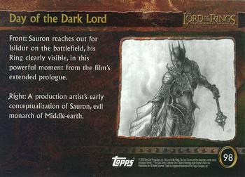 2002 Topps Lord of the Rings: The Fellowship of the Ring Update #98 Day of the Dark Lord Back