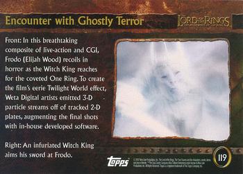 2002 Topps Lord of the Rings: The Fellowship of the Ring Update #119 Encounter with Ghostly Terror Back