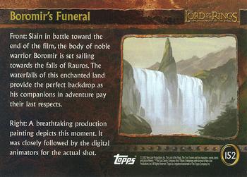 2002 Topps Lord of the Rings: The Fellowship of the Ring Update #152 Boromir's Funeral Back