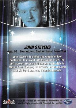 2004 Fleer American Idol Season 3 - Gold #2 John Stevens Back
