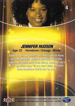 2004 Fleer American Idol Season 3 - Gold #4 Jennifer Hudson Back