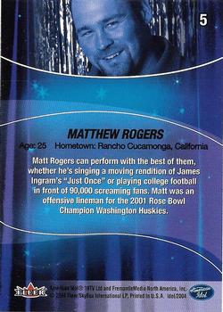 2004 Fleer American Idol Season 3 - Gold #5 Matthew Rogers Back