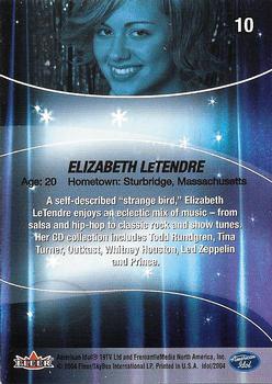 2004 Fleer American Idol Season 3 - Gold #10 Elizabeth LeTendre Back