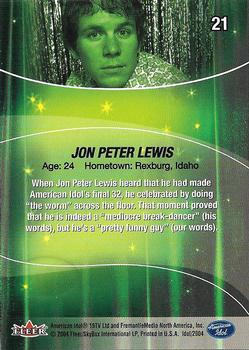 2004 Fleer American Idol Season 3 - Gold #21 Jon Peter Lewis Back