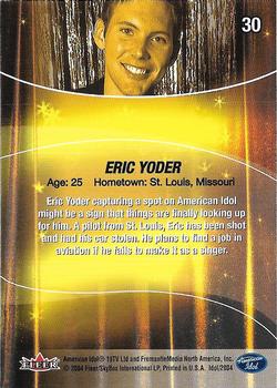 2004 Fleer American Idol Season 3 - Gold #30 Eric Yoder Back