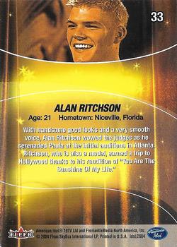 2004 Fleer American Idol Season 3 - Gold #33 Alan Ritchson Back