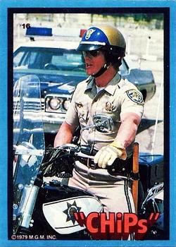 1979 Donruss CHiPs Patrol #16 Jon (sitting on bike) Front