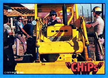 1979 Donruss CHiPs Patrol #25 Ponch and Jon (bulldozer) Front