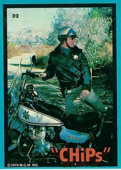1979 Donruss CHiPs Patrol #33 Jon (getting on bike) Front