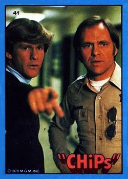 1979 Donruss CHiPs Patrol #41 Jon and Getraer (pointing) Front