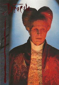 1992 Topps Bram Stoker's Dracula #16 At the castle doorway, Dracula greets h Front