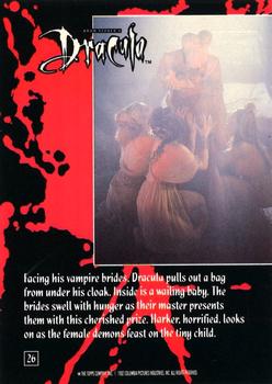 1992 Topps Bram Stoker's Dracula #26 Facing his vampire brides, Dracula pull Back
