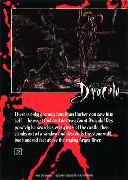 1992 Topps Bram Stoker's Dracula #28 There is only one way Jonathan Harker c Back