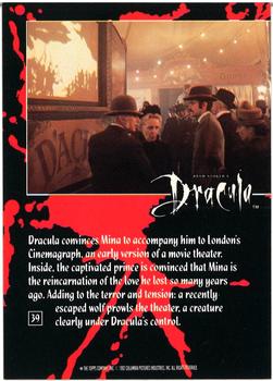 1992 Topps Bram Stoker's Dracula #39 Dracula convinces Mina to accompany him Back