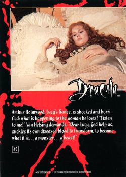 1992 Topps Bram Stoker's Dracula #45 Arthur Holmwood, Lucy's fiance, is shoc Back