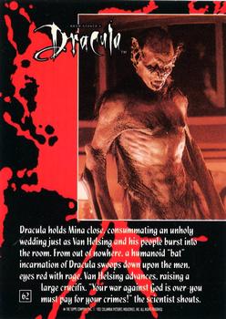 1992 Topps Bram Stoker's Dracula #62 Dracula holds Mina close, consummating Back