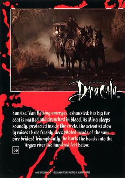 1992 Topps Bram Stoker's Dracula #66 Sunrise. Van Helsing emerges, exhausted Back