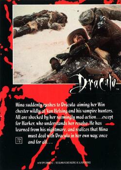 1992 Topps Bram Stoker's Dracula #72 Mina suddenly rushes to Dracula - aimin Back