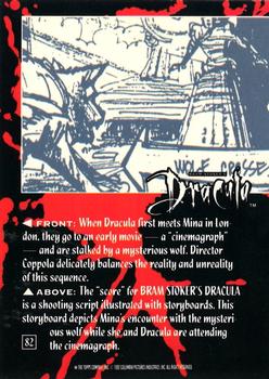 1992 Topps Bram Stoker's Dracula #82 When Dracula first meets Mina in London Back