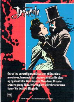 1992 Topps Bram Stoker's Dracula #99 Dracula as bat creature Back