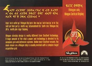 1994 SkyBox Star Trek: The Next Generation Season 1 - Klingons #SP3 Klingon Tactical Display Back