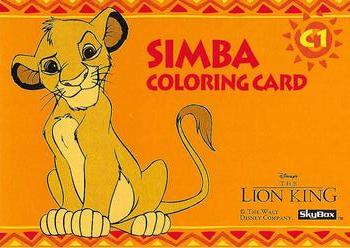 1994 SkyBox The Lion King Series 1 & 2 - Color-Ins #C1 Simba Front