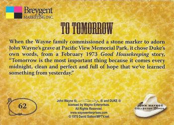 2005 Breygent John Wayne #62 To Tomorrow Back