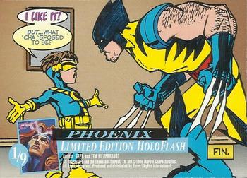 1996 Ultra X-Men Wolverine - Holoflash Foil #1 Phoenix Back