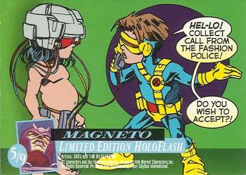 1996 Ultra X-Men Wolverine - Holoflash Foil #5 Magneto Back