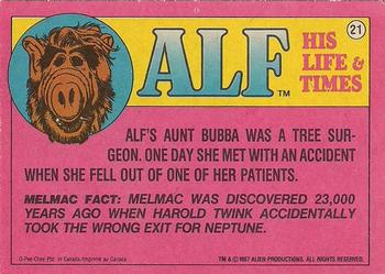 1987 O-Pee-Chee Alf #21 My Earth family doesn't understand me, Doctor. Back
