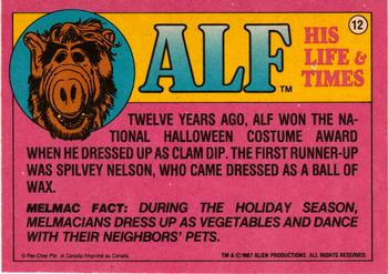 1987 O-Pee-Chee Alf #12 Smile When you Call Me Repulsive! Back