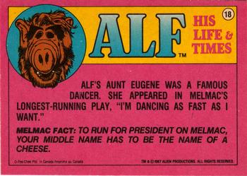 1987 O-Pee-Chee Alf #18 Would you buy a used car from this family? Back