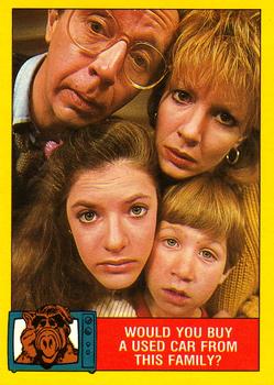 1987 O-Pee-Chee Alf #18 Would you buy a used car from this family? Front