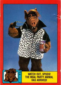 1988 O-Pee-Chee Alf #86 Watch out, Spuds! The real Party Animal has arrived! Front