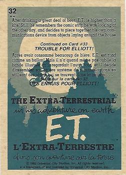 1982 O-Pee-Chee E.T. The Extraterrestrial #32 The Tipsy Alien! Back