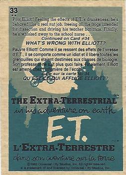 1982 O-Pee-Chee E.T. The Extraterrestrial #33 Trouble for Elliott! Back