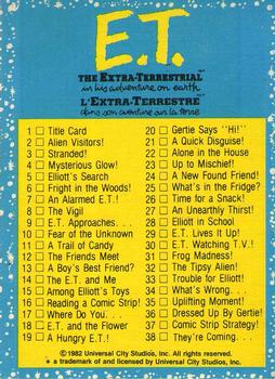 1982 O-Pee-Chee E.T. The Extraterrestrial #87 Checklist Front
