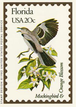 1991 Bon Air Birds and Flowers (50 States) #9 Florida         Mockingbird               Orange Blossom Front