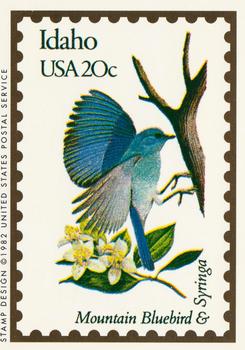 1991 Bon Air Birds and Flowers (50 States) #12 Idaho           Mountain Bluebird         Syringa Front