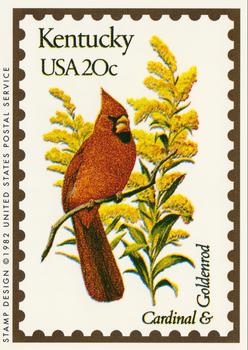 1991 Bon Air Birds and Flowers (50 States) #17 Kentucky        Cardinal                  Goldenrod Front