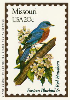 1991 Bon Air Birds and Flowers (50 States) #25 Missouri        Eastern Bluebird          Red Hawthorn Front