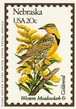 1991 Bon Air Birds and Flowers (50 States) #27 Nebraska        Western Meadowlark        Goldenrod Front